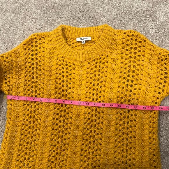 Madewell Womens Mustard Chunky Knit Crewneck Sweater Size Small‎ - Picture 8 of 10